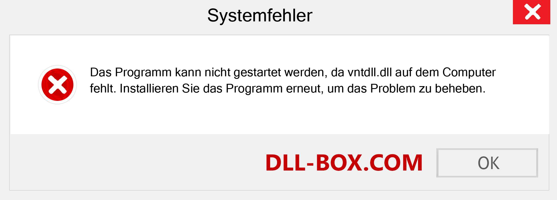 vntdll.dll-Datei fehlt?. Download für Windows 7, 8, 10 - Fix vntdll dll Missing Error unter Windows, Fotos, Bildern